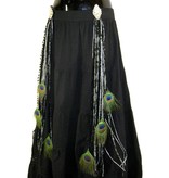 Black Star Peacock hip & hair tassel clip/ hair fall