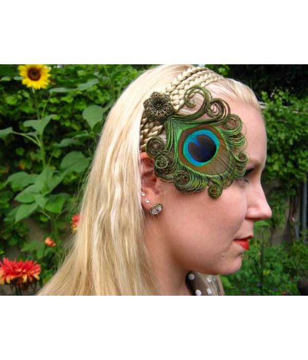 Peacock Fascinator Bronze Flower