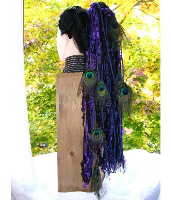 Purple Passion Peacock Yarn Hair Fall