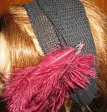 Black net hip & hair scarf