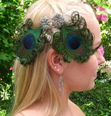 Peacock Hair Clip Silver Blossom