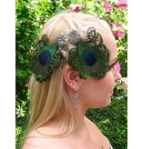 Peacock Hair Clip Silver Blossom