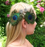 Peacock Hair Clip Silver Blossom