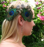 Peacock Hair Clip Silver Blossom