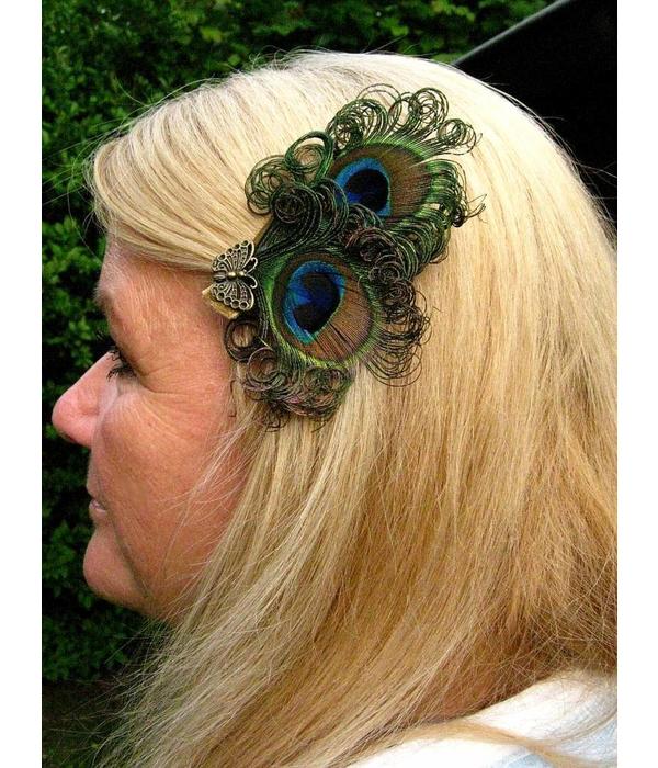 Bronze Peacock Butterfly Hair Clip