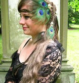 Peacock Feather Silver Tribal Headpiece