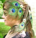 Peacock Feather Silver Tribal Headpiece