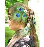 Peacock Feather Silver Tribal Headpiece