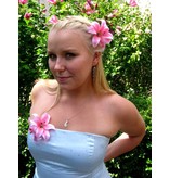Pink Double Lily Hair Flower 2 x