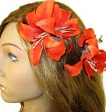 Orange Double Lily Hair Flower 2 x