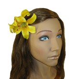 Yellow Double Lily Hair Flower 2 x