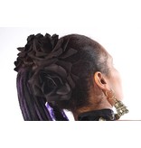 Black Velvet Rose Hair Flower 2 x