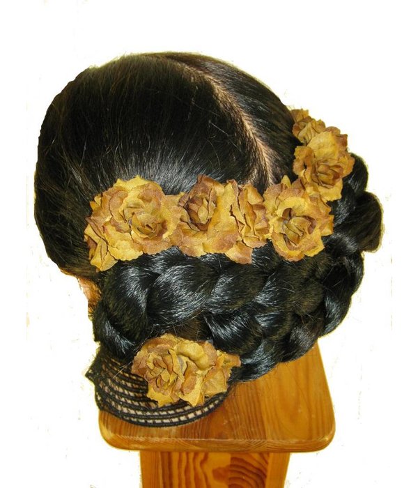 Rust-Brown Rose Hair Flowers