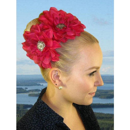 Pink Passion 2 Hair Flowers