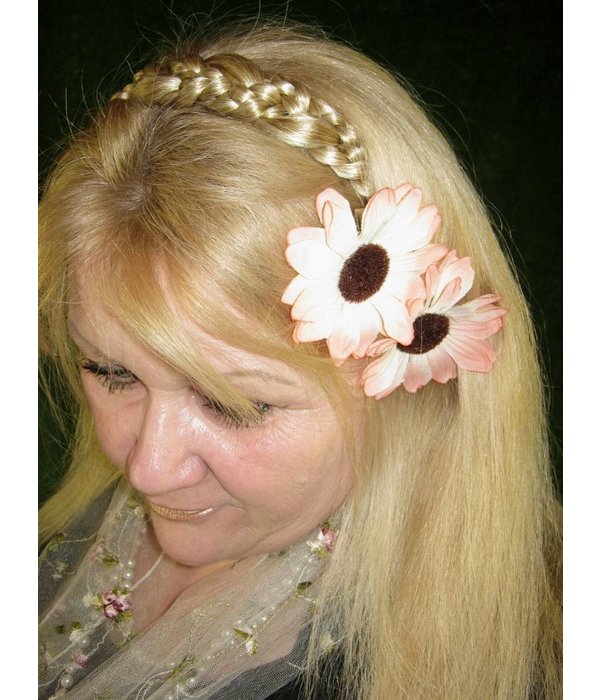 Shabby Chic Gerbera Hair Jewelry 2 x