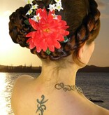 Coral Fairy Hair Flower 2 x