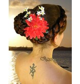 Coral Fairy Hair Flower 2 x