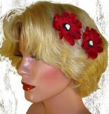 Goth Skull Cameo Hair Flowers 2 x