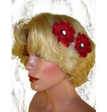 Goth Skull Cameo Hair Flowers 2 x
