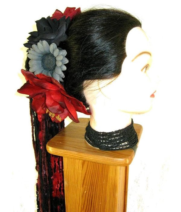 Red Passion Nostalgia Hair Flower Set