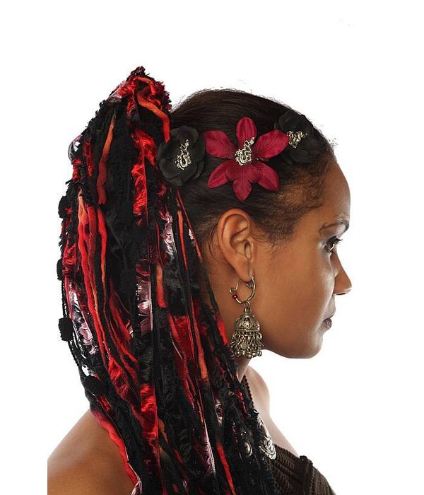 Goth Dragon Hair Flower Set