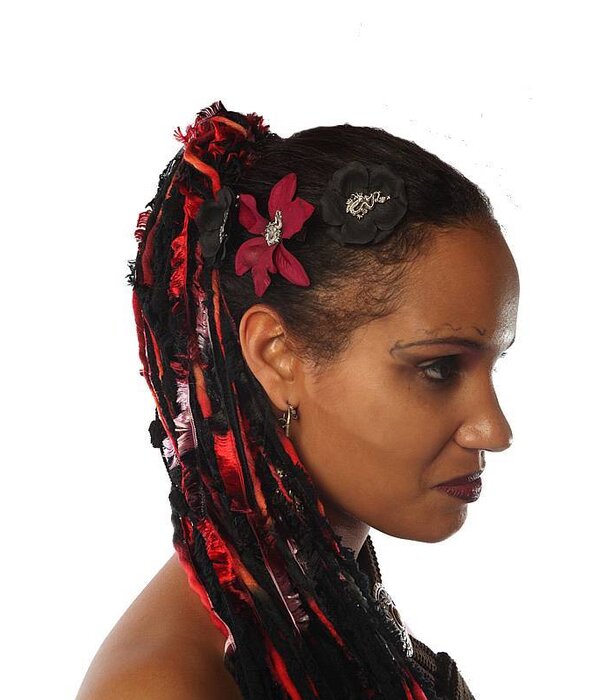 Goth Dragon Hair Flower Set