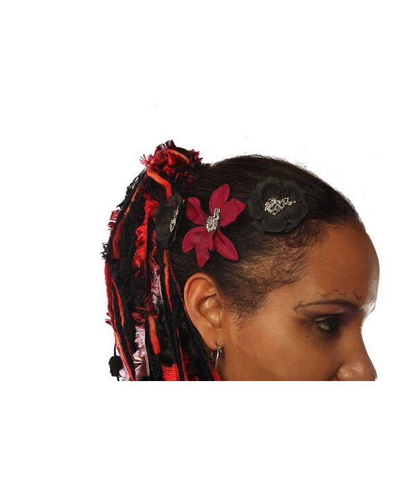 Goth Dragon Hair Flower Set