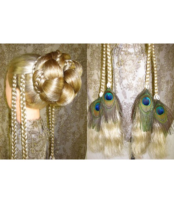 Peacock Feather & Cowry Hair Extensions