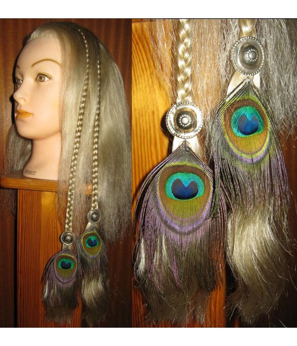 Tribal Fusion Peacock Feather Hair Piece