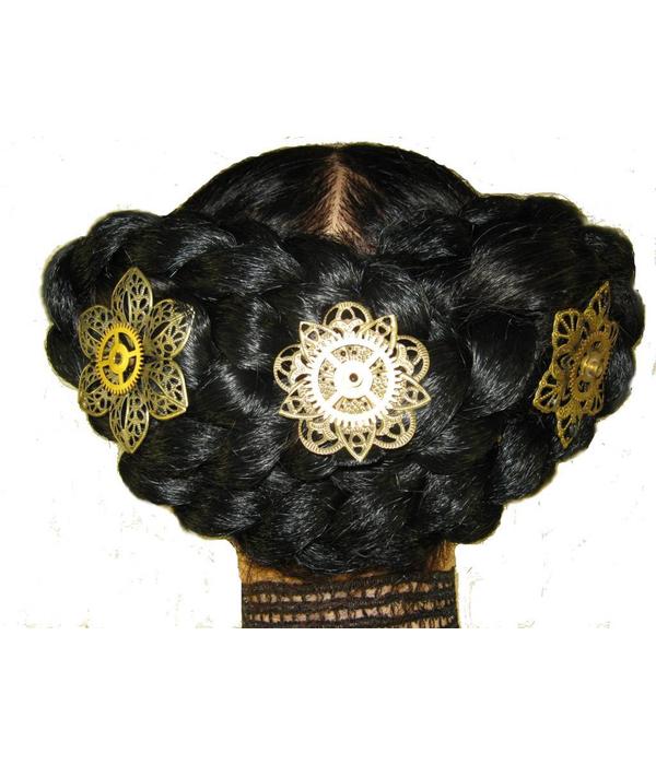 3 Mechanical Steampunk Hair Flowers