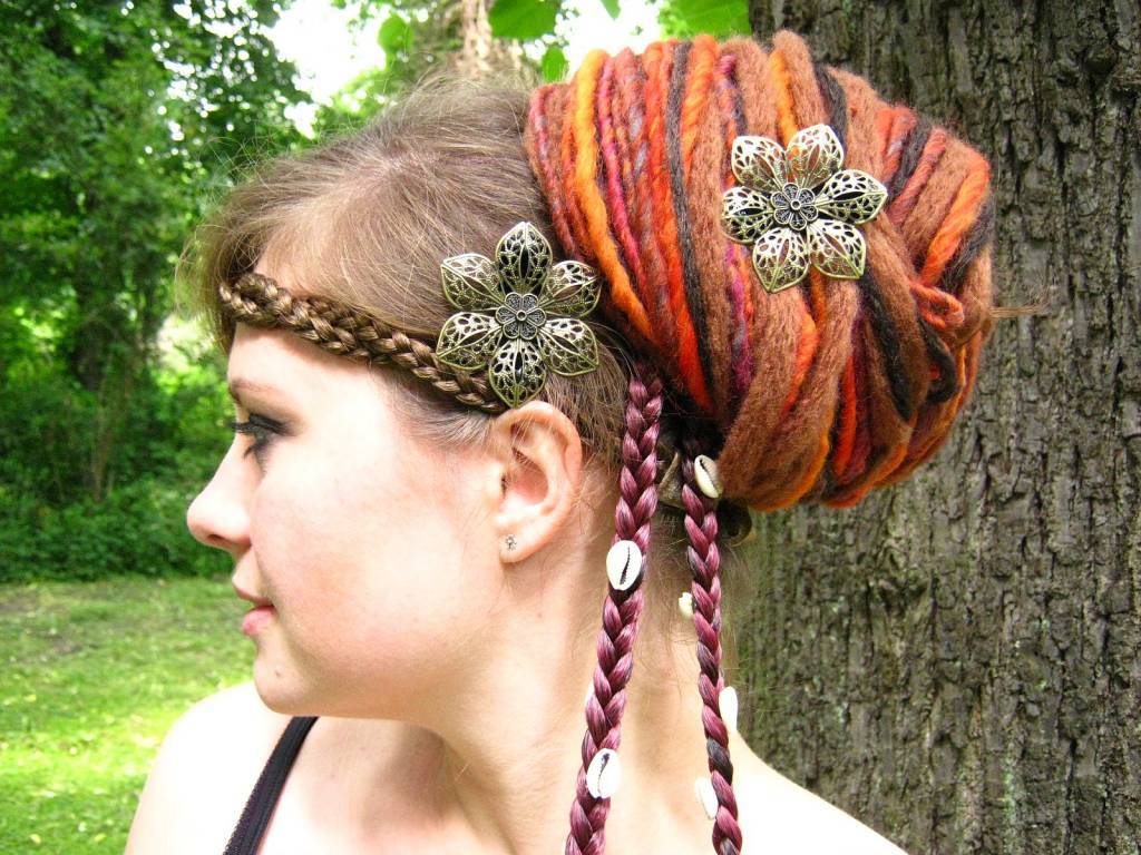 Gypsy hair flowers Bohemian & tribal fusion hair jewelry MAGIC TRIBAL HAIR  - Magic Tribal Hair
