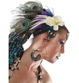 Cowry Hair Flowers, black beads