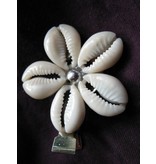 Cowry Hair Flowers, silver beads