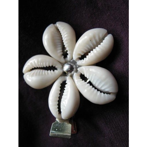 Cowry Hair Flowers, silver