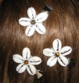 Cowry Hair Flowers, tiger eye beads