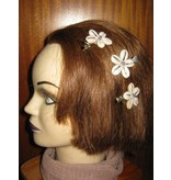 Cowry Hair Flowers, rose quartz beads