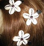 Cowry Hair Flowers, amethyst beads