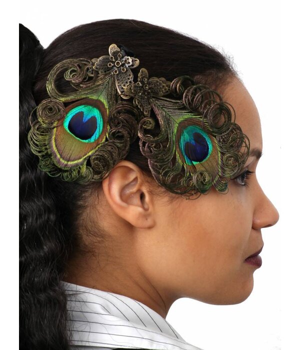 Peacock Feather Butterfly Fascinator
