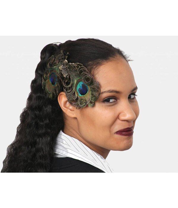 Peacock Feather Butterfly Fascinator