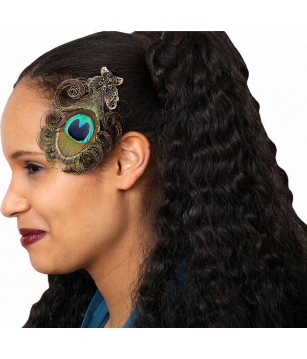 Peacock Feather Butterfly Fascinator