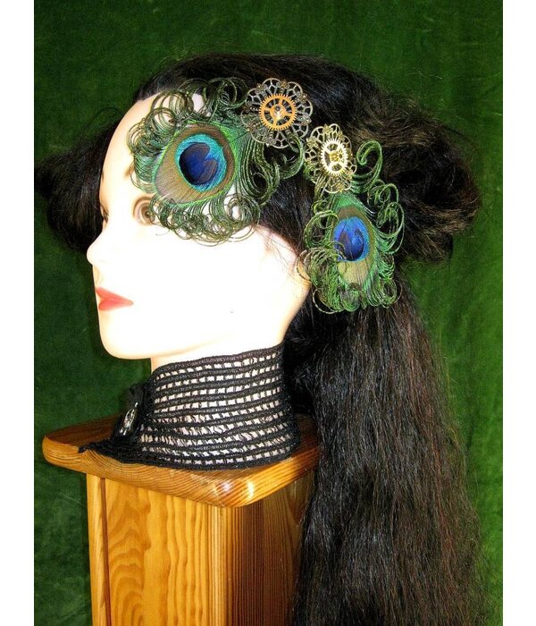Steampunk Peacock Feather Fascinator