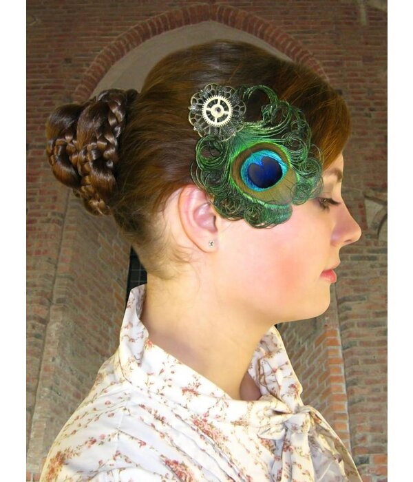 Steampunk Peacock Feather Fascinator