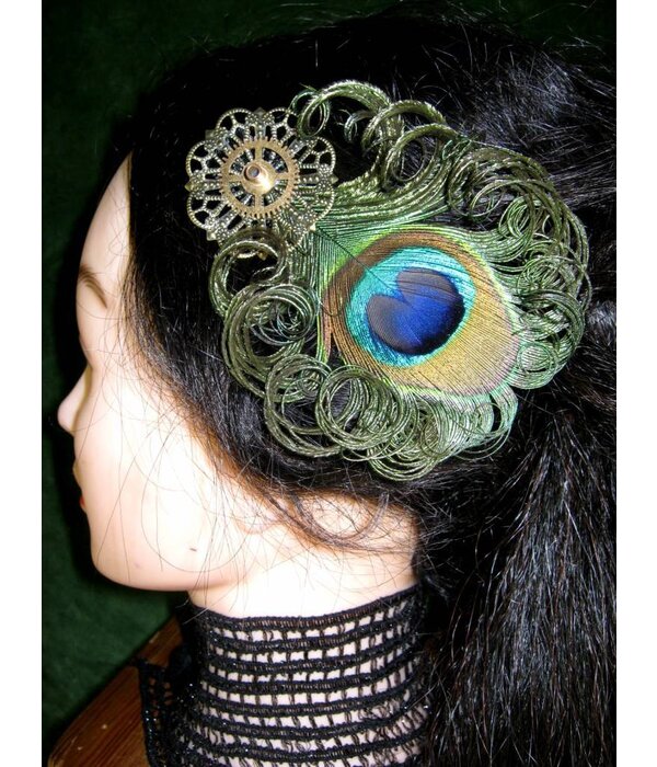 Steampunk Peacock Feather Fascinator