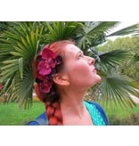 Wine Red Orchid Hair Flowers 2 x