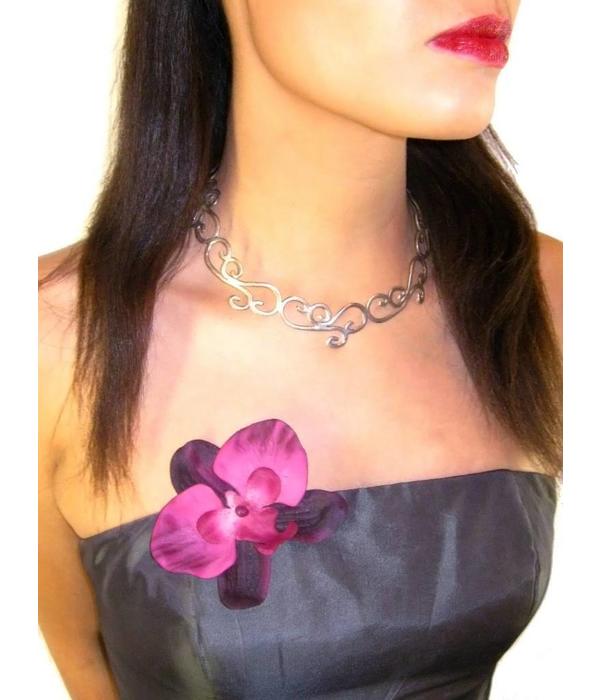 Wine Red Orchid Hair Flowers 2 x