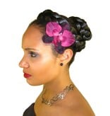 Wine Red Orchid Hair Flowers 2 x