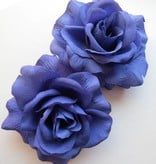 Blue Rose Hair Flower 2 x
