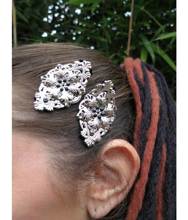 Goth Silver Snowflake Hair Clip