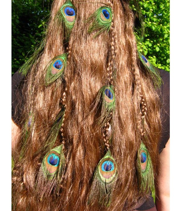 Peacock Feather Extensions Set 16 or 20 Feathers