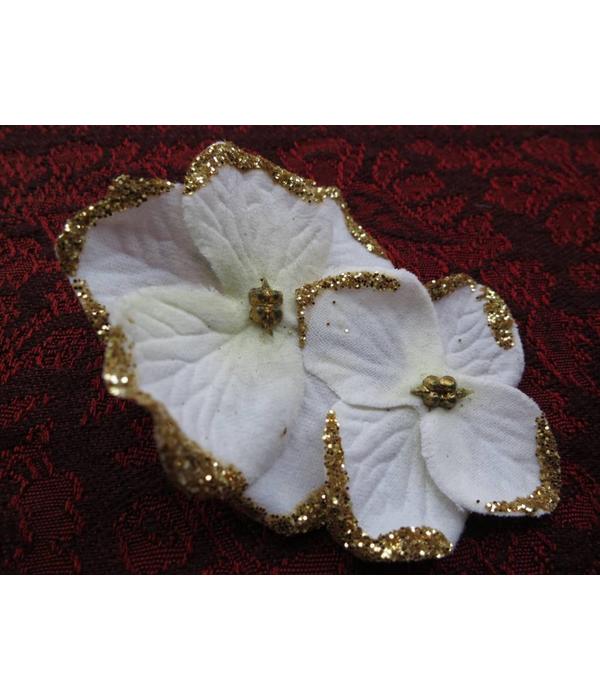 Bollywood Hair Flowers, Ivory-Gold